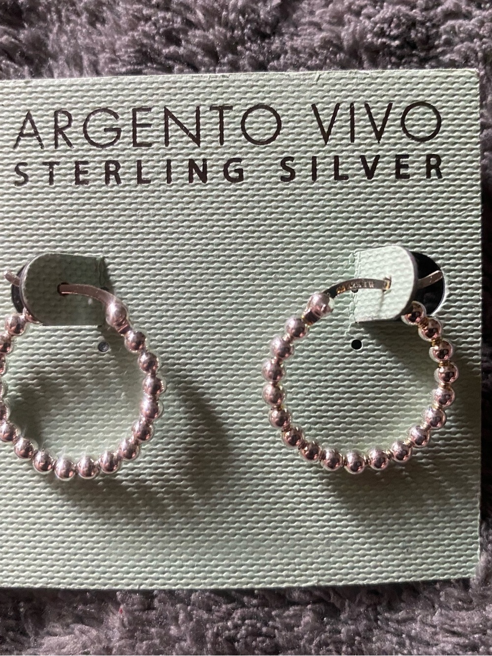 Argento Vivo Silver Beaded Hoop Earrings